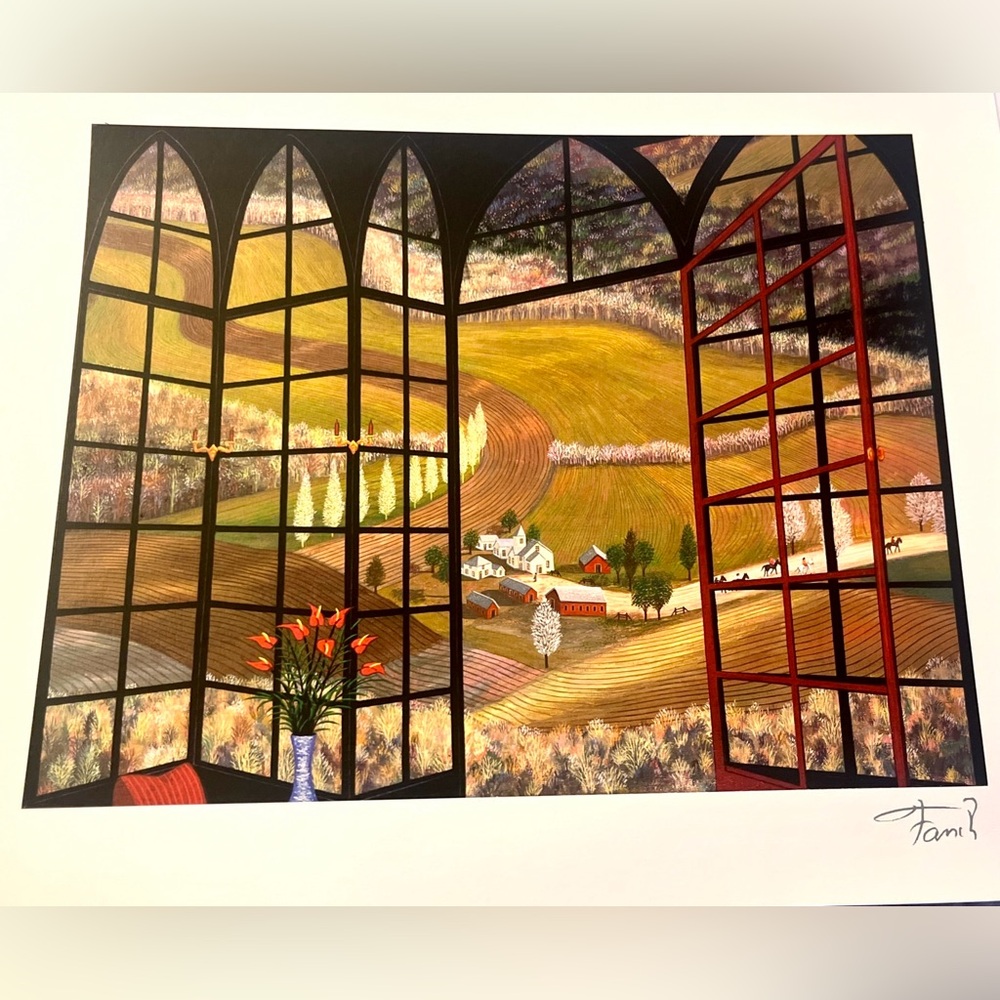 "Rolling Fields" by Fanch (Francois Ledan) Seriolithograph Signed In Plate COA